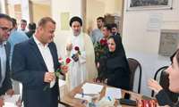 بازدید سید علی هاشمی فرماندار شهرستان از محل پویش(خون اهدا کنید،زندگی ببخشید) شهر چاه مبارک